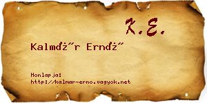 Kalmár Ernő névjegykártya